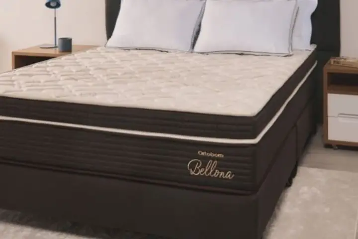 Detalhe premium de colchão Ortobom